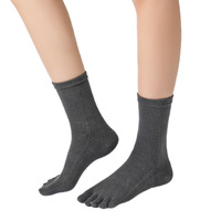 Nouvelles chaussettes cinq doigts pour femmes, longues, ajustées, en coton peigné, antibactériennes, désodorisantes, anti-germe, épaissies