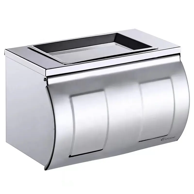 Stainless Steel Waterproof Tissue Paper Dispenser Paper Holder with Soap Tray Ashtray for Toilet Bathroom
