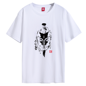 Shanghai Original Erlang Shen Jun 343 Camiseta informal de algodón puro con cuello redondo y manga corta, ajuste holgado, con estampado de personajes - Product Image 5