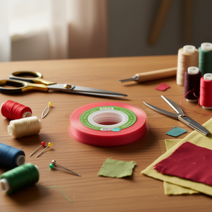 Nastro Iln Gasa 1,5 cm x 35 m rosso per artigianato e cucito - Product Image 3