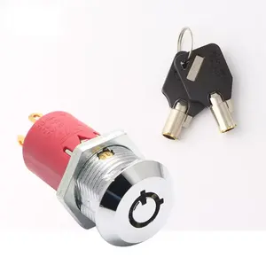 HABOO 16mm 2 Position 5 Position Professional Locks Supplier Custom Plastic Circular On And Off Key Lock Switch