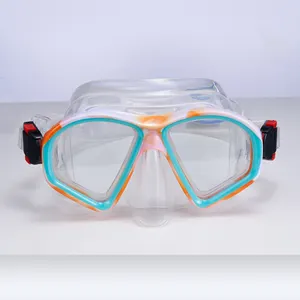 Wholesale Tempered Glass Diving Mask Easy-adjusting Strap Lens Two Window Mask Scuba Goggles For Adults