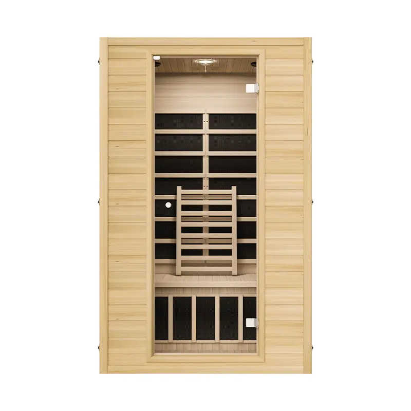 Fourniture d'usine Pruche Canadienne Infrarouge Lointain Sauna Chambre Vapeur Sèche Maison Spa Bois Sauna Cabinet pour 1 Personne Sauna Intérieur