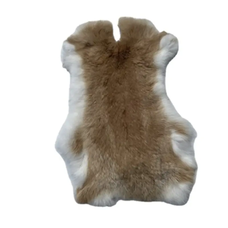 Wholesale price white chinchilla rabbit fur throw tanned