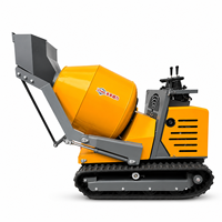 Nouveau design de transbordeur compact à chenilles pour bétonnière 500L, mélangeur-dumper diesel pour usage en construction