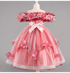 Gaun pesta musim panas anak perempuan, gaun pesta putri, gaun pesta dansa, lengan lipit berenda untuk anak perempuan - Product Image 2