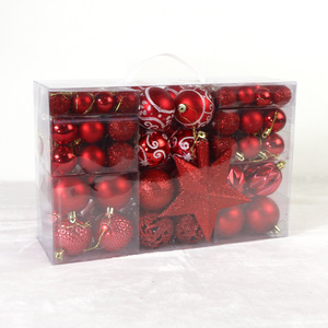 La FIESTA DE Navidad personalizada de Venta caliente <span class=keywords><strong>suministra</strong></span> bolas de plástico de oro y plata de encaje rojo BOLA DE Navidad - Product Image 5