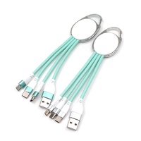 Fabrika Ucuz Logolu Ürünler 3'ü 1 Arada Anahtarlık USB Şarj Kablosu Hediyelik Eşya Fuarı Elektronik Aksesuarları için
