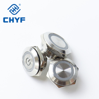 Interrupteur à bouton-poussoir en acier inoxydable 12mm 16mm 19mm 22mm, momentané à réinitialisation automatique, étanche avec LED pour panneau tactile d'ascenseur