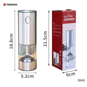 Ensemble de moulins à épices électriques rechargeables en acier inoxydable automatiques avec base de rangement - Product Image 6