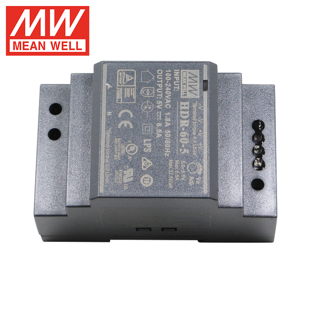 MeanWell HDR-60-5 5V 60w Din Rail Menwell Power Supply