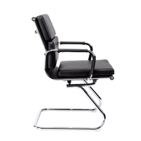 Chaise de bureau moderne de luxe en cuir synthétique - Conception ergonomique pivotante confortable, hauteur réglable, base chromée