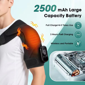 Black Vibration <b>Heating</b> Neck Massage Wrap Infrared Physiotherapy 2 Motors Timing Control 2500mAh Battery Customizable Size Logo - Product Image 4