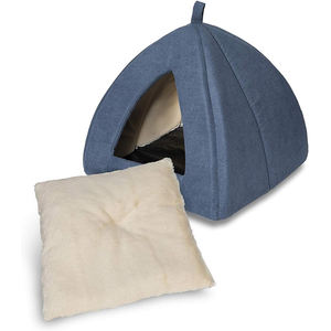 Nueva llegada lindo diseño mascota cueva gato cama casa con alfombrilla felpa mascota cama interior suave cama para perro y gato - Product Image 5