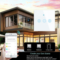 Interrupteur EU UK pour Volet Roulant, Panneau Tactile, Télécommande, Produits Domotiques Intelligents Tuya, Commutateurs Muraux WiFi pour Rideaux