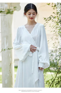 <span class=keywords><strong>2022</strong></span> último elegante satén blanco seda Puff mangas encaje hasta suave tul camisón fiesta <span class=keywords><strong>boda</strong></span> Bata - Product Image 6