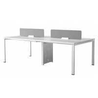 Poste de travail en îlot de bureau, bureau informatique moderne en bois, station de travail avec cloison pour employés, ensemble de mobilier de table pour personnel, vente en gros