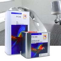 طلاء شفاف مقاوم للخدوش من جلازوريت P-C-40 2K عالي اللمعان للسيارات مع مُصلّب بطيء P-H-440 سعة 5 لتر