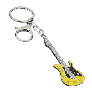 Porte-clés en forme de guitare électrique avec strass, pendentif instrument de musique, cadeau pour les amateurs de musique - Product Image 1