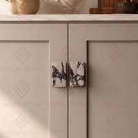 Poignée de porte de placard rectangulaire haut de gamme en marbre Calacatta Viola, poignée de porte de vêtements de luxe léger, bouton de placard de cuisine en marbre