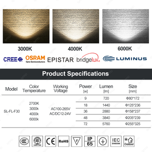 Ngoài trời <span class=keywords><strong>IP65</strong></span> 9W 18W 36W 48W 72W giá không thấm nước lịch thi đấu nhà ở máy chiếu đứng <span class=keywords><strong>RGB</strong></span> vườn COB <span class=keywords><strong>LED</strong></span> <span class=keywords><strong>FLOOD</strong></span> <span class=keywords><strong>LIGHT</strong></span> - Product Image 3
