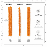 Bâtonnets de viande de poulet séchée pour chiens, friandises à mâcher riches en protéines, sans céréales, pour digestion sensible, enrichies en vitamines – Fabrication OEM/ODM