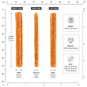 Bâtonnets de viande de poulet séchée <span class=keywords><strong>pour</strong></span> chiens, friandises à mâcher riches en protéines, sans céréales, <span class=keywords><strong>pour</strong></span> digestion sensible, enrichies en vitamines – Fabrication OEM/ODM - Product Image 4