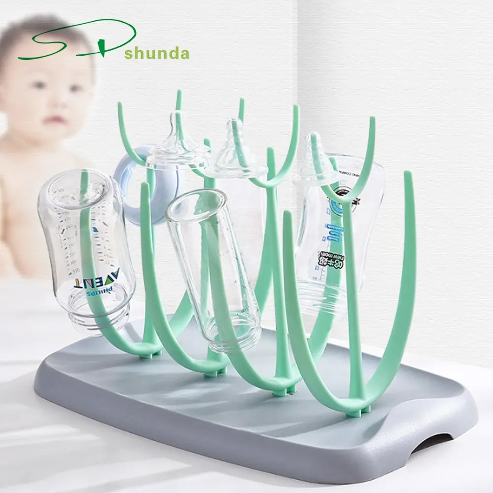 Hot BPA Free Baby Products Plastic High Capacity Baby Infant Water Milk Countertop Bottle Holder Bottle Drying RackとTray