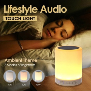 Enceinte Bluetooth portable intelligente avec lumière LED colorée, haut-parleur tactile, lumière nocturne réglable de différentes couleurs, prix d'usine - Product Image 3