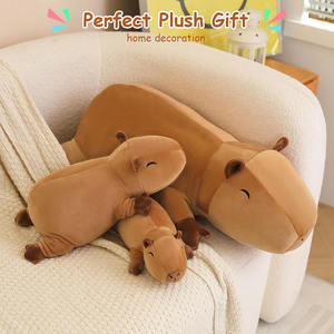 Gewogen Capibara Pluche Knuffel Dier Angst Schattige Plushies Zacht Kussen Speelgoed Cadeau Kids Volwassenen Groothandel Custom Capibara Dier - Product Image 3