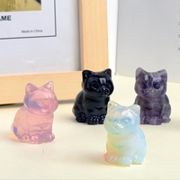 Statue de chat en améthyste, cristal, guérison, protection spirituelle, artisanale, porte-bonheur, décoration d'intérieur, cadeau