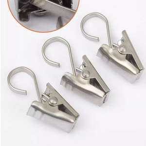 Clips de <span class=keywords><strong>rideaux</strong></span> en métal en gros <span class=keywords><strong>pour</strong></span> la décoration de photos à domicile, petit crochet en métal résistant à l'usure, pince en fer - Product Image 1