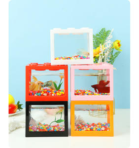 JSD Vente en gros <span class=keywords><strong>Aquarium</strong></span> de bureau en acrylique transparent Style moderne <span class=keywords><strong>Mini</strong></span> petite boîte rectangulaire en plastique Betta et poisson rouge - Product Image 4