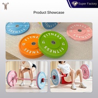 Disques de musculation en caoutchouc pleine masse couleur macaron, qualité compétition, 5kg/10kg, modèle DX-032, grands trous, couleurs vives