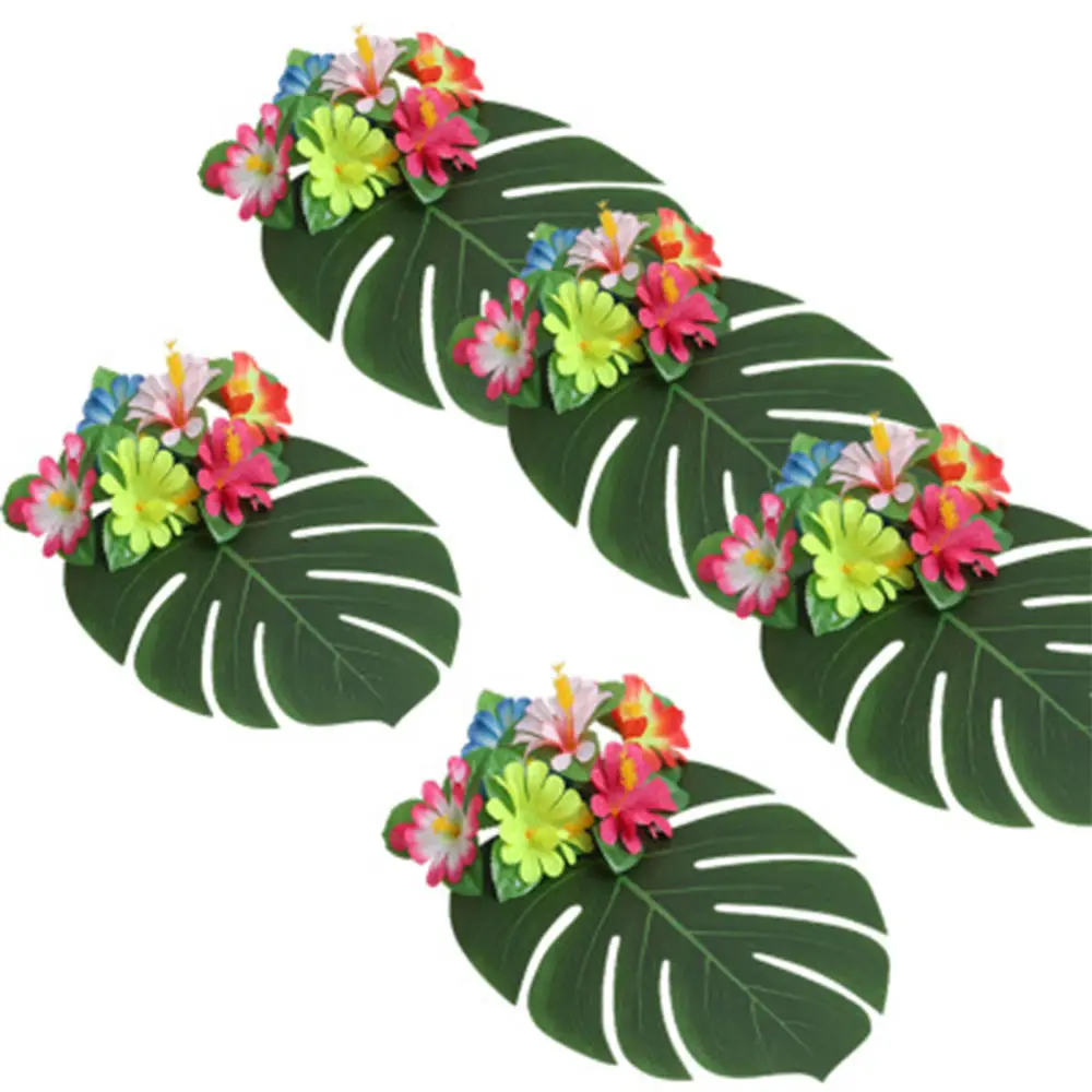 12 pièces/lot fête tropicale d'été feuilles de palmier artificielles fête hawaïenne Luau fête Jungle plage décoration de fête à thème hawaïen