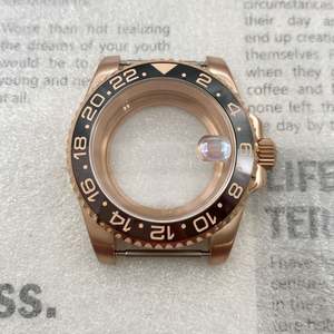 Caja de Reloj de Acero Inoxidable Rosa de 40 mm, Caja Trasera Cerrada Transparente, Bisel de Cristal de Zafiro, Resistente al Agua para Movimiento NH34/NH35, Correa de 20 mm - Product Image 6