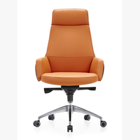 Chaise de direction de bureau Chaise longue en cuir à dossier haut en Pu Chaise de bureau pivotante en cuir