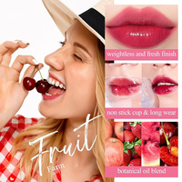 Marque privée Tache d'huile de velours pour les lèvres et les joues Peel Off Brown Pink Teinture de lèvre aqueuse Hydratant Mini rouge à lèvres liquide