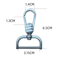 Mousquetons classiques et tendance en alliage de zinc de 65 mm, crochets à ressort rotatifs, fermoirs pour chiens, accessoires de sac de haute qualité et à la mode
