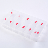 1000 pièces boîte à ongles boîte de haute qualité en plastique clair vide boîte de rangement des ongles pour utilisation en salon outil d'art des ongles