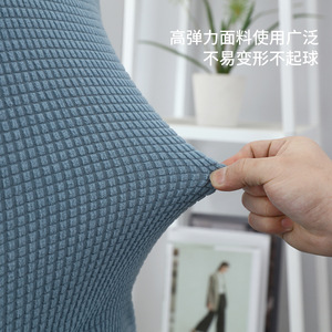 Housses de chaise en velours épaissi, style jupe élastique, couleur unie, polyester, lavables en machine, pour chaises de salle à manger d'hôtel - Product Image 4