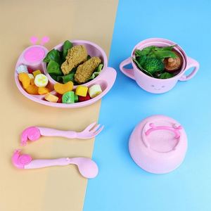 Lot de 6 assiettes et bols écologiques pour tout-petits, nouveau design, fournitures d'alimentation pour bébés, assiette en forme d'escargot - Product Image 4
