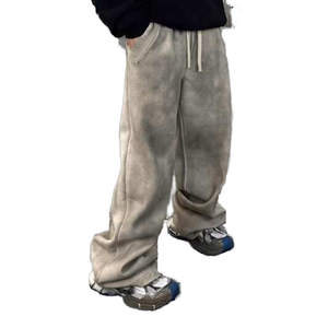 Heavyweight Oversized Custom Acid Wash Sweatpants Baggy 450 Gsm Plain Customized Wide Leg <b>Men</b> <b>Flared</b> Mid Waist Pants - Product Image 1