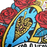 Patch brodé décoratif en 3D avec motif floral pour sacs et vêtements