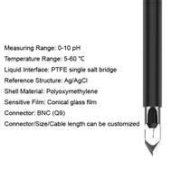 HEDAO sensor-PH-2-211 pemeriksa pH ujung tombak 0-14 elektroda pH Sensor sensitif tinggi untuk industri Semi makanan Solid