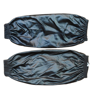 Manchons de protection en cuir PU noir extra longs et larges, imperméables et résistants à l'huile, pour adultes, couleur unie, usage quotidien - Product Image 1