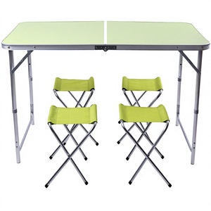 Tavolo da Pranzo Pieghevole Moderno e Minimalista, Tavolo Portatile <span class=keywords><strong>per</strong></span> Mercato Notturno, Campeggio e Attività all'Aperto, Tavolo e Sedie in Lega di Alluminio - Product Image 2