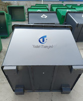 Prix usine 660L Conteneur à déchets Poubelle à roulettes en métal avec couvercle Maison Poubelle extérieure