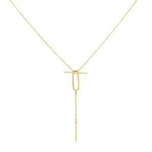 Nuova tendenza 925 in argento sterling 18k placcato oro alta gioielli ot medaglione con nappe bar catena a goccia collana da donna