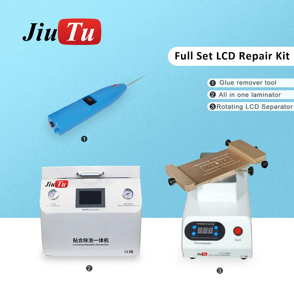 Full Set LCD Repair Kit For Mobile Screen Separator With Glue Removing Tool All In One Laminating